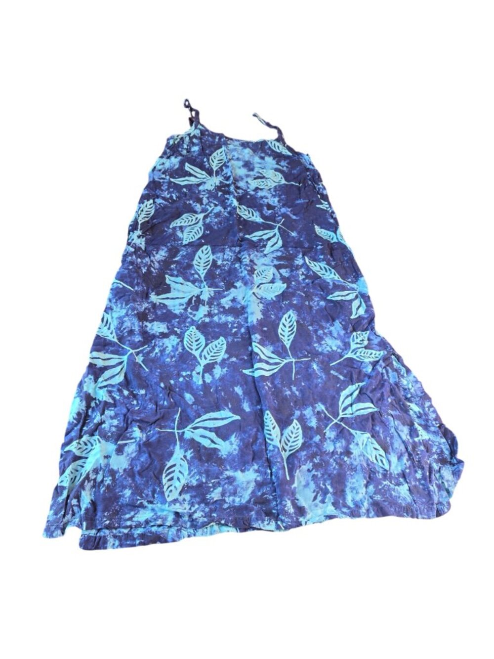 Vintage 90s The Planet Blue Floral Rayon 2pc Dress Set Boho Hippie Festival XL - Picture 5 of 14